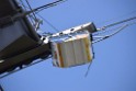 Koelner Seilbahn Gondel blieb haengen Koeln Linksrheinisch P320